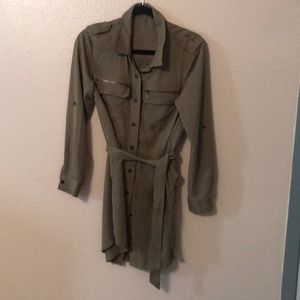 Green wrap around dress